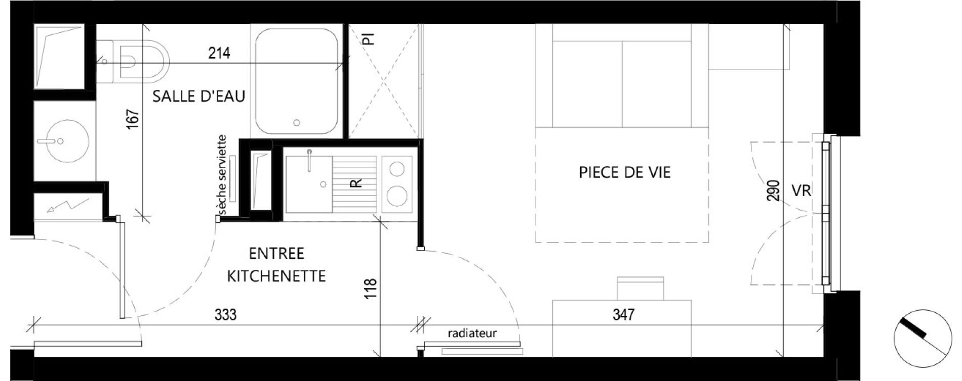 Studio de 18,72 m2 &agrave; Toulouse Rangueil