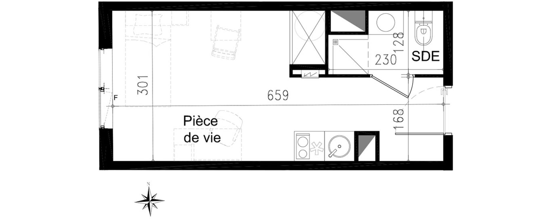 Studio de 19,20 m2 &agrave; Toulouse Saint michel