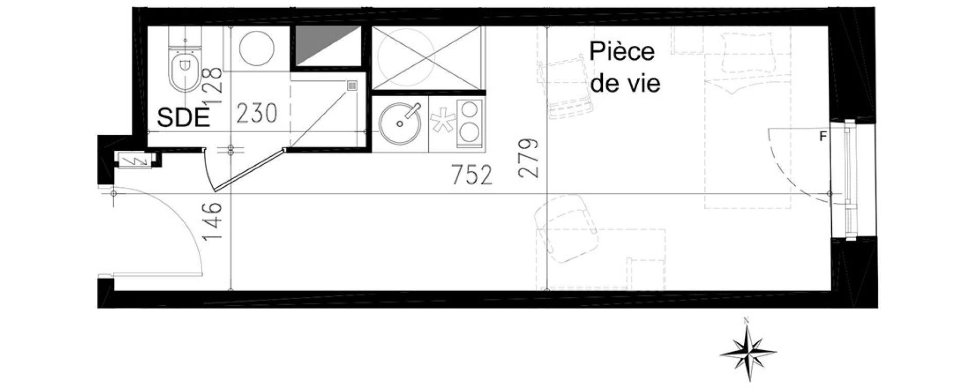 Studio de 19,80 m2 &agrave; Toulouse Saint michel