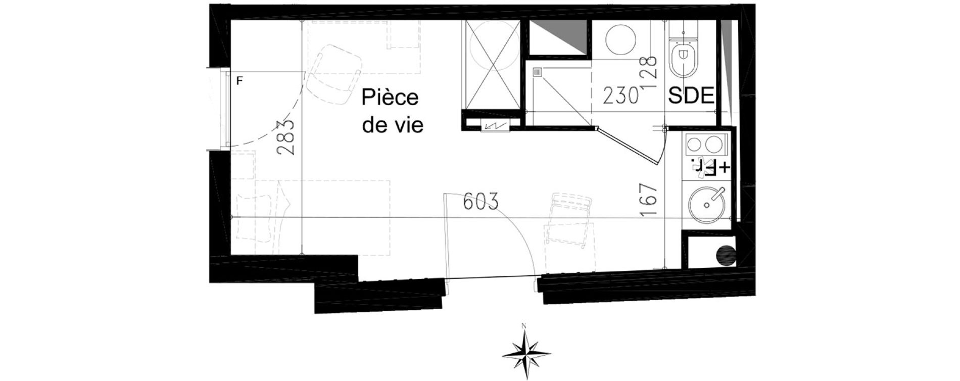 Studio de 16,90 m2 &agrave; Toulouse Saint michel
