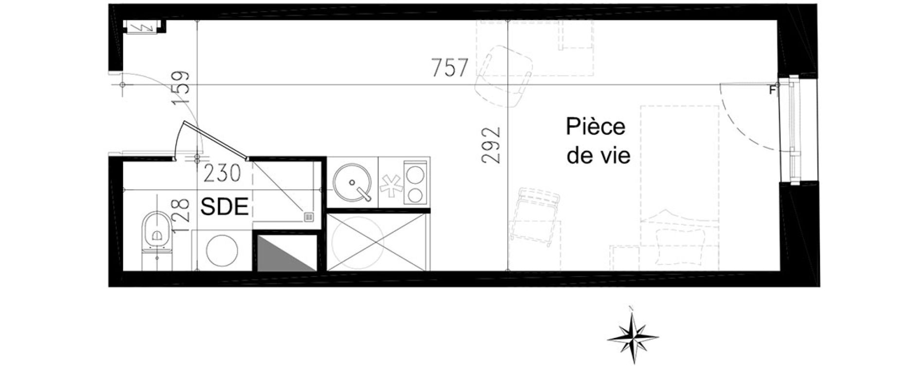 Studio de 21,50 m2 &agrave; Toulouse Saint michel