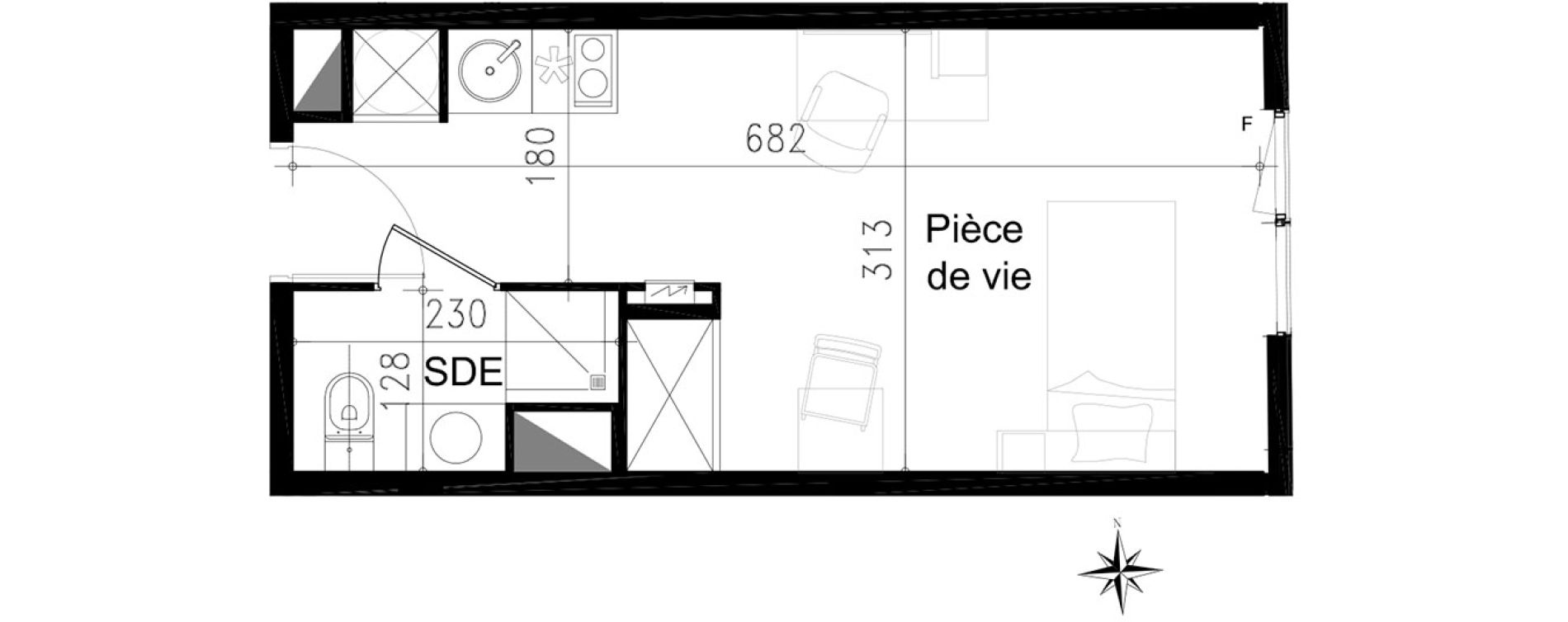 Studio de 20,50 m2 &agrave; Toulouse Saint michel
