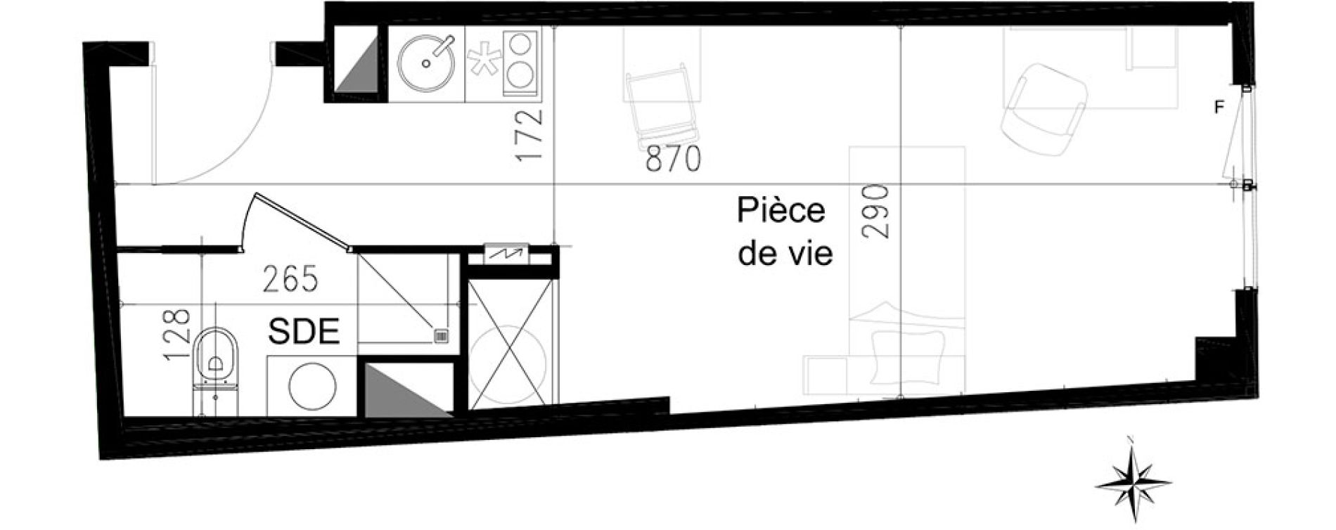 Studio de 24,00 m2 &agrave; Toulouse Saint michel