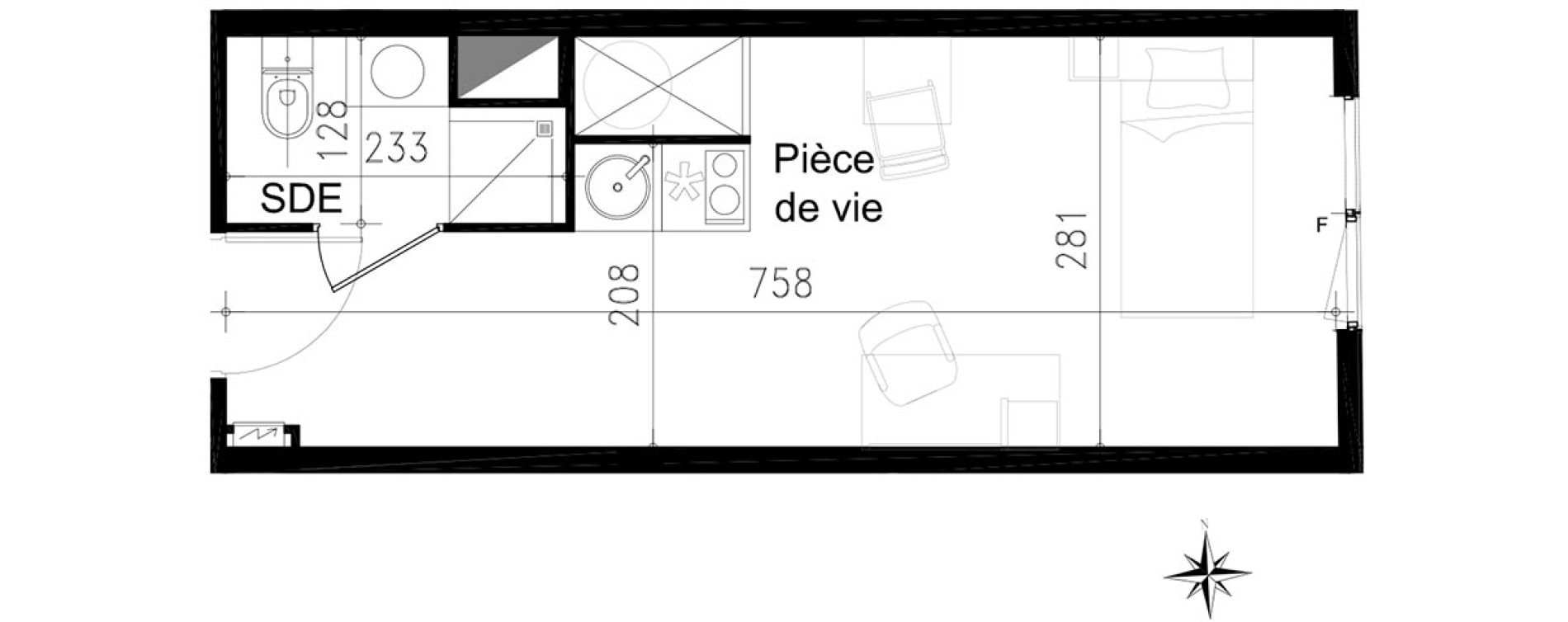 Studio de 20,60 m2 &agrave; Toulouse Saint michel