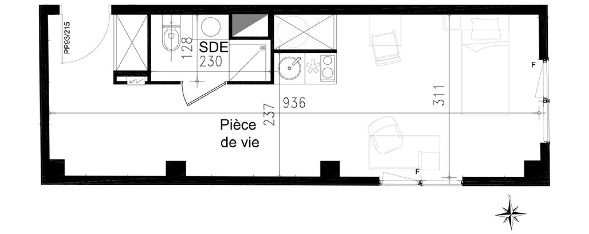 Studio de 27,90 m2 &agrave; Toulouse Saint michel