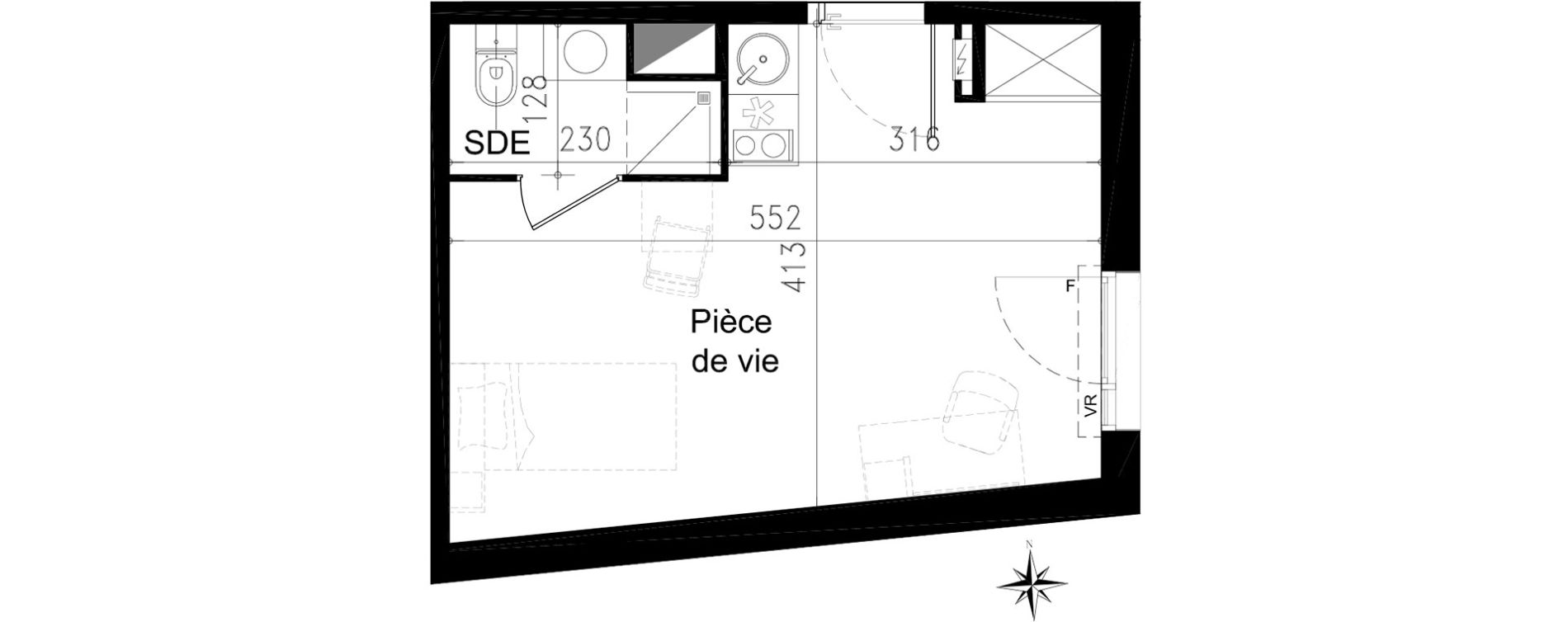 Studio de 22,10 m2 &agrave; Toulouse Saint michel