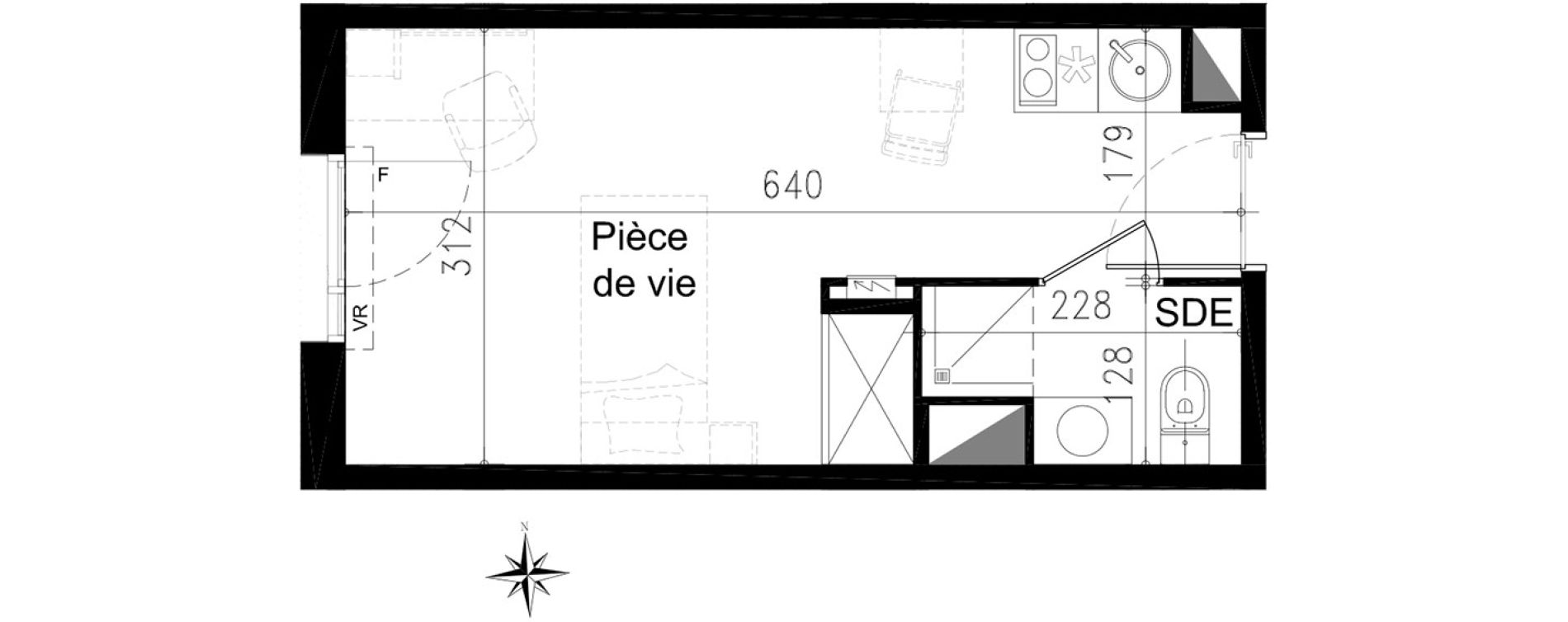 Studio de 19,00 m2 &agrave; Toulouse Saint michel