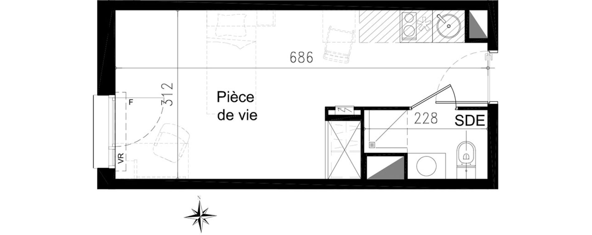 Studio de 20,40 m2 &agrave; Toulouse Saint michel