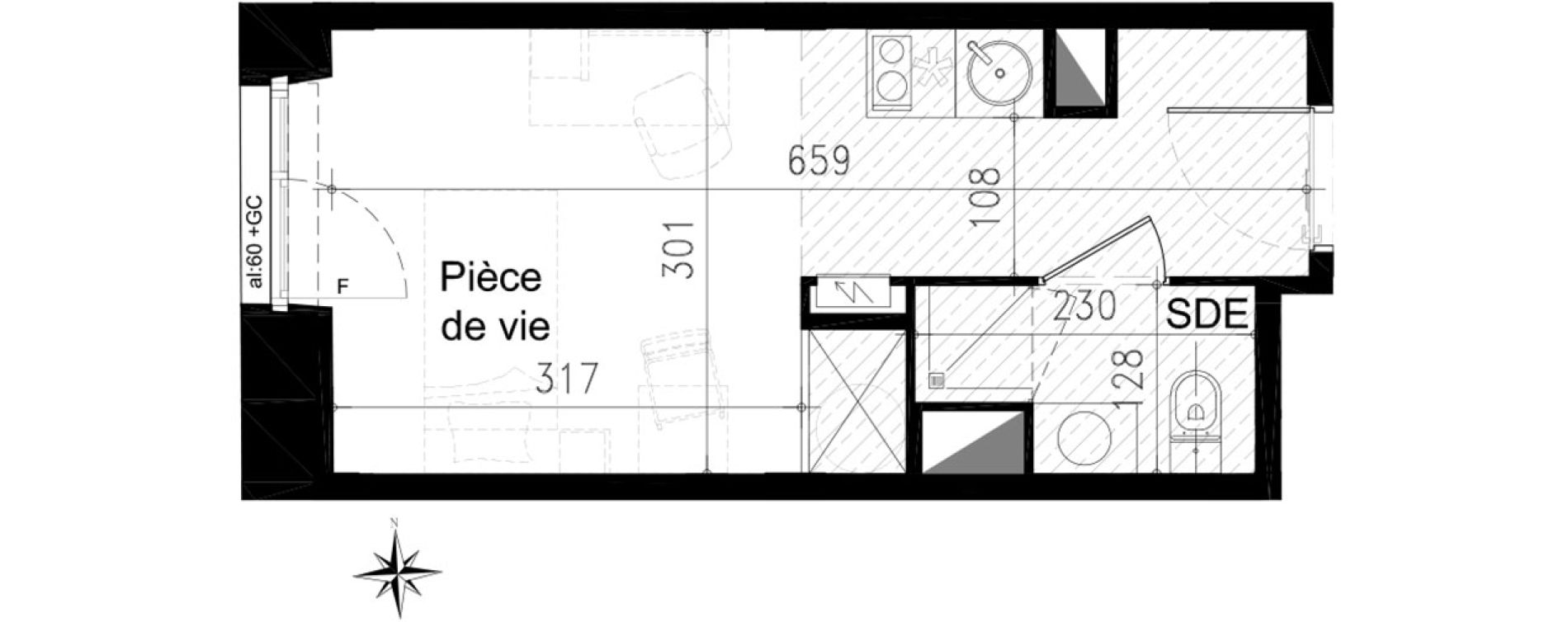 Studio de 18,30 m2 &agrave; Toulouse Saint michel