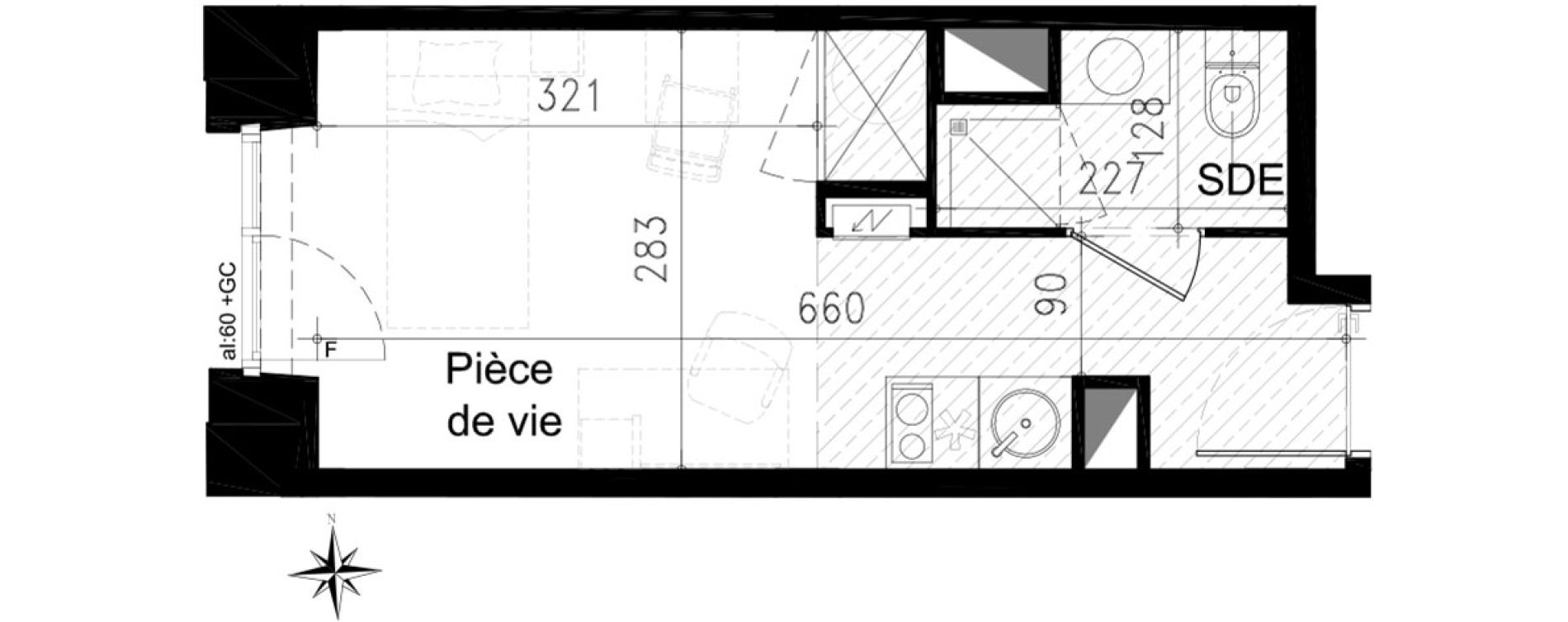 Studio de 17,00 m2 &agrave; Toulouse Saint michel