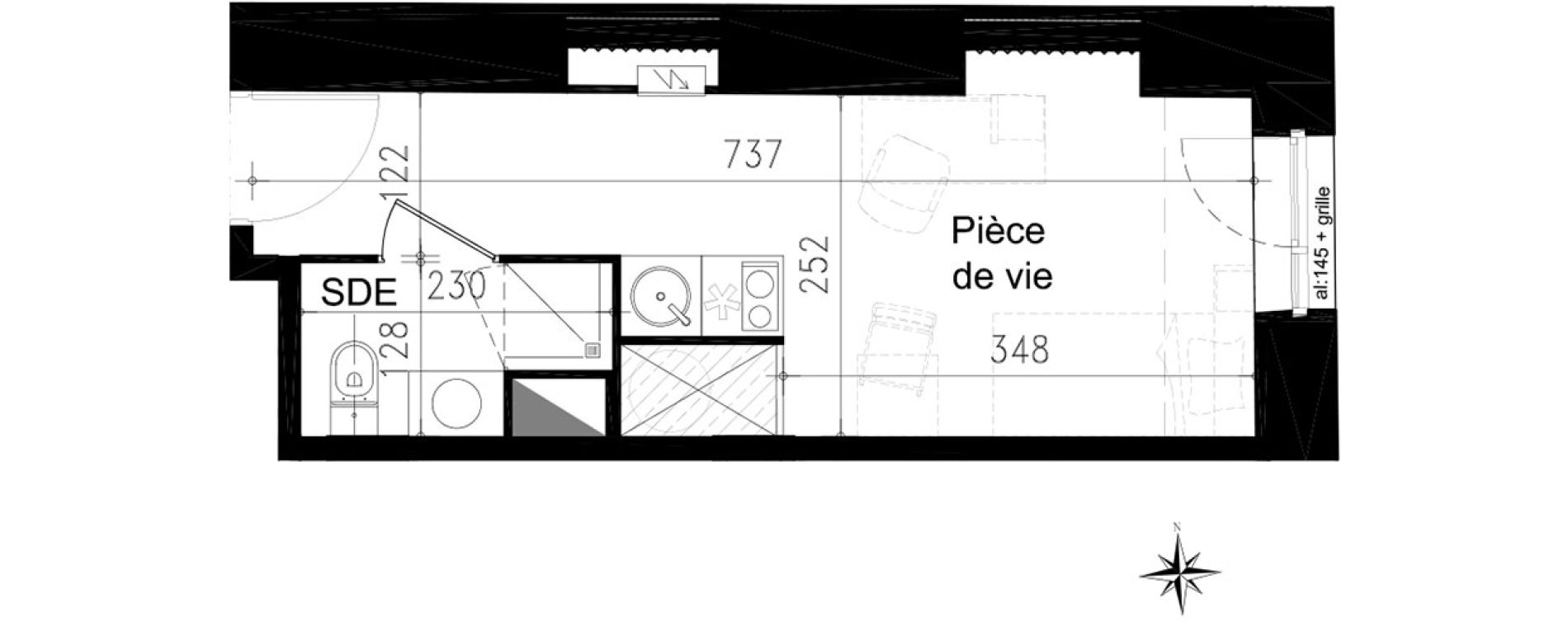 Studio de 17,90 m2 &agrave; Toulouse Saint michel