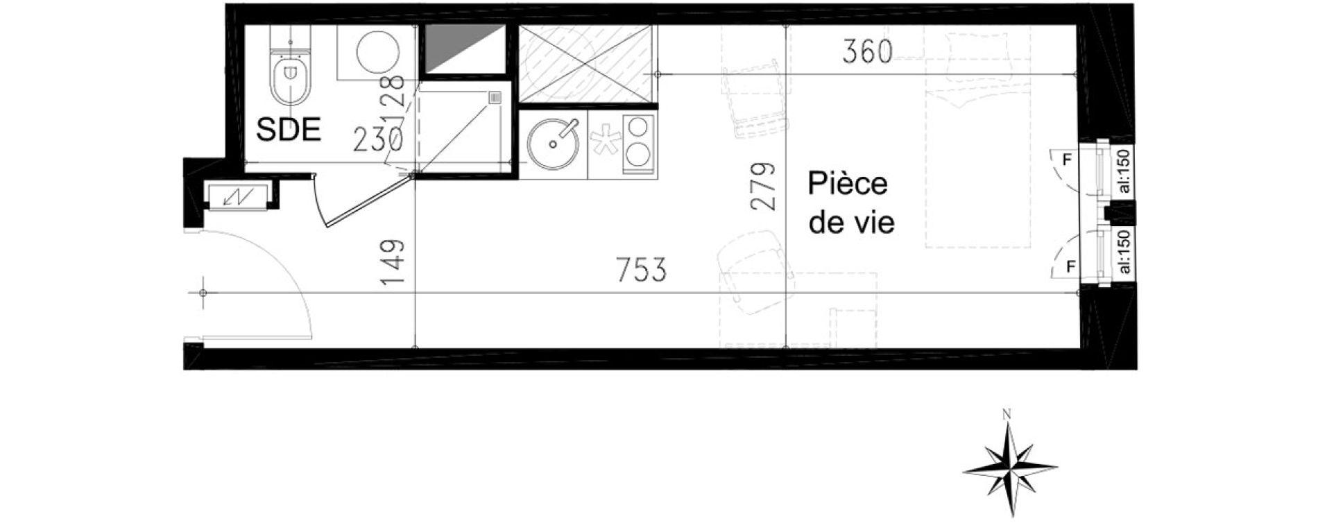 Studio de 19,70 m2 &agrave; Toulouse Saint michel