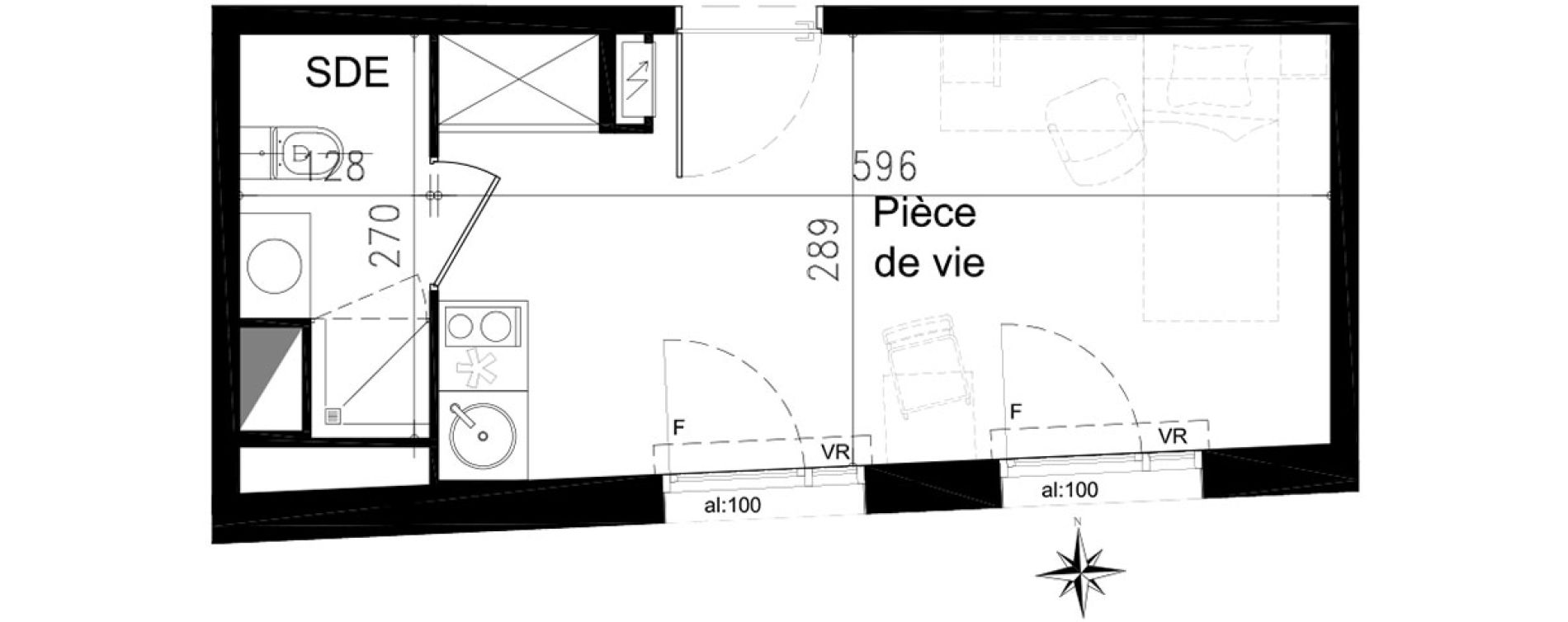 Studio de 20,00 m2 &agrave; Toulouse Saint michel