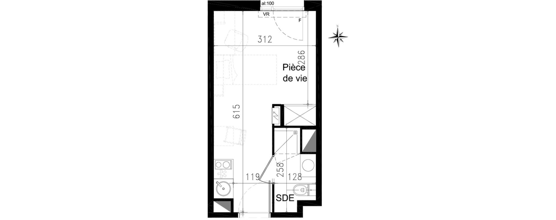 Studio de 17,90 m2 &agrave; Toulouse Saint michel