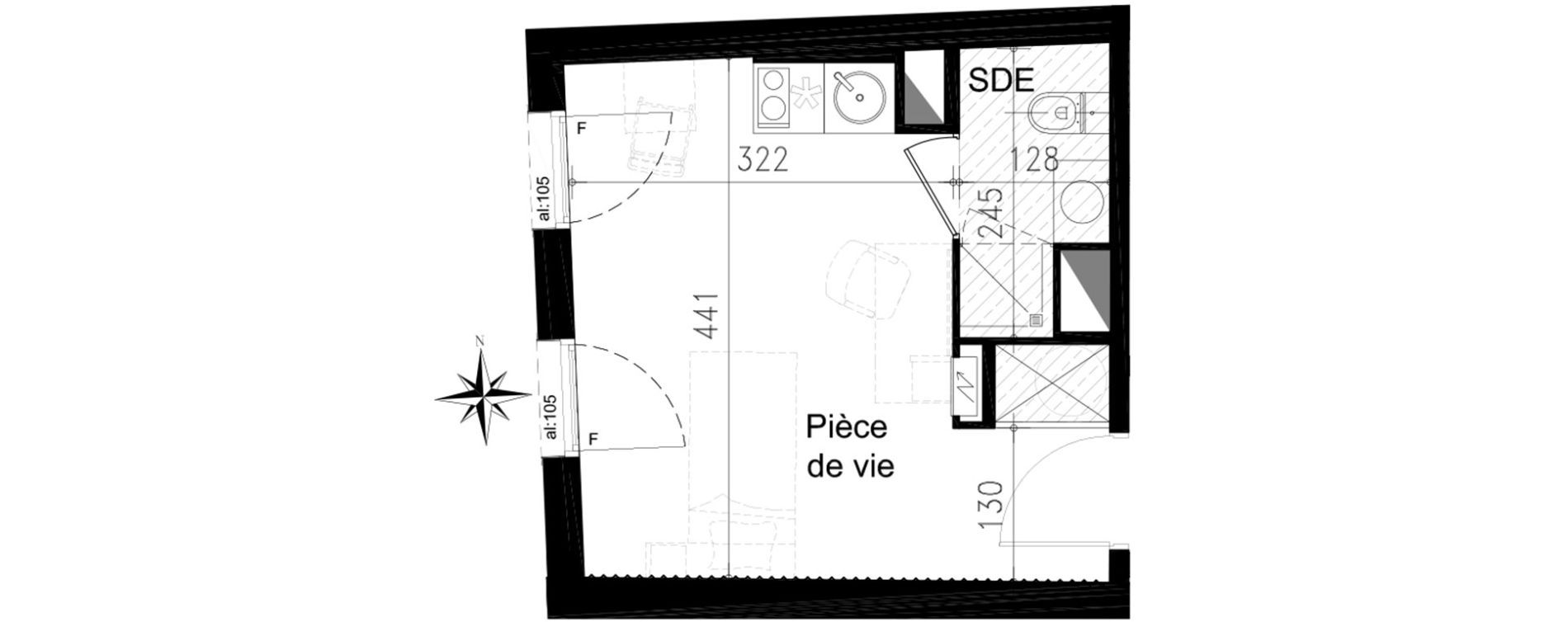 Studio de 20,11 m2 &agrave; Toulouse Saint michel