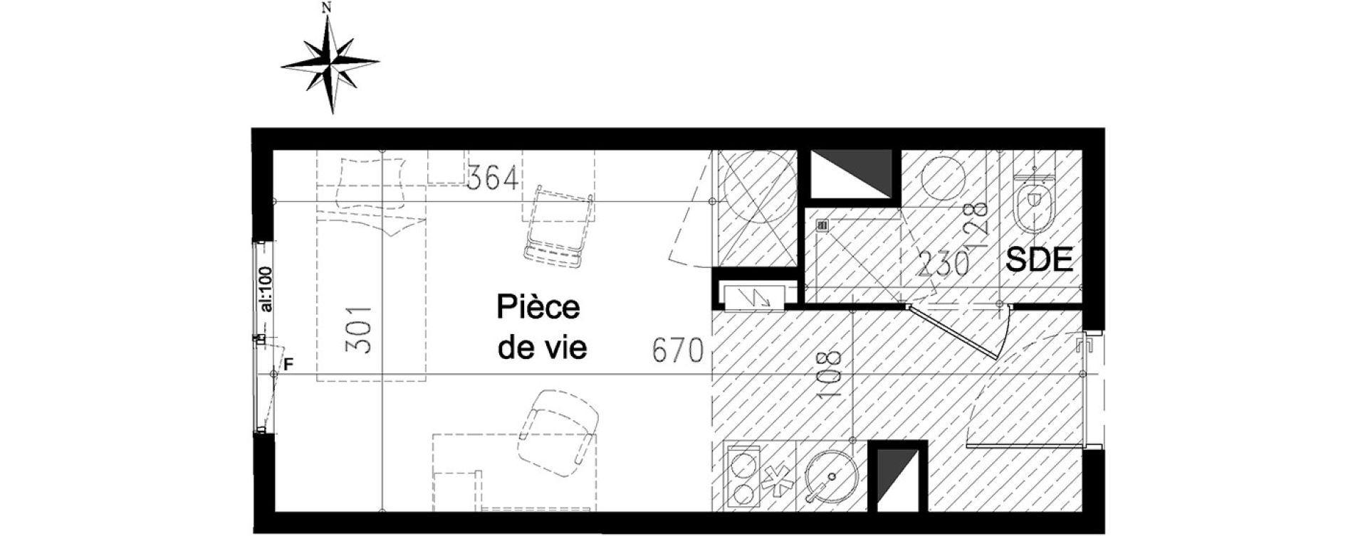 Studio de 19,10 m2 &agrave; Toulouse Saint michel