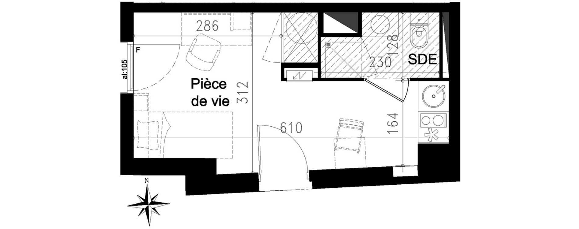 Studio de 17,00 m2 &agrave; Toulouse Saint michel