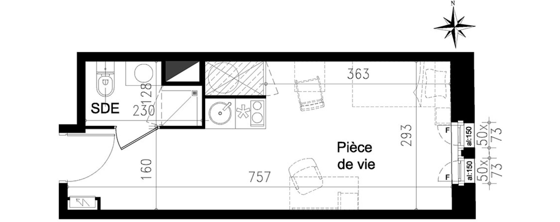 Studio de 20,80 m2 &agrave; Toulouse Saint michel