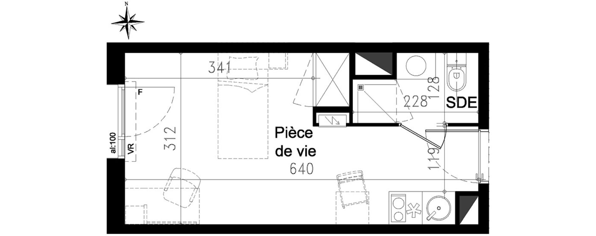 Studio de 18,90 m2 &agrave; Toulouse Saint michel