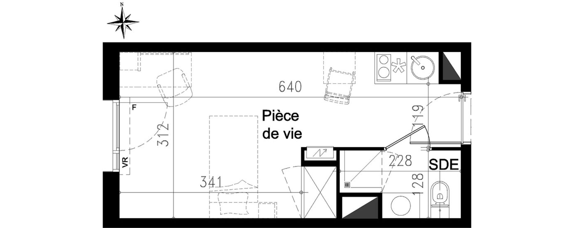 Studio de 18,90 m2 &agrave; Toulouse Saint michel