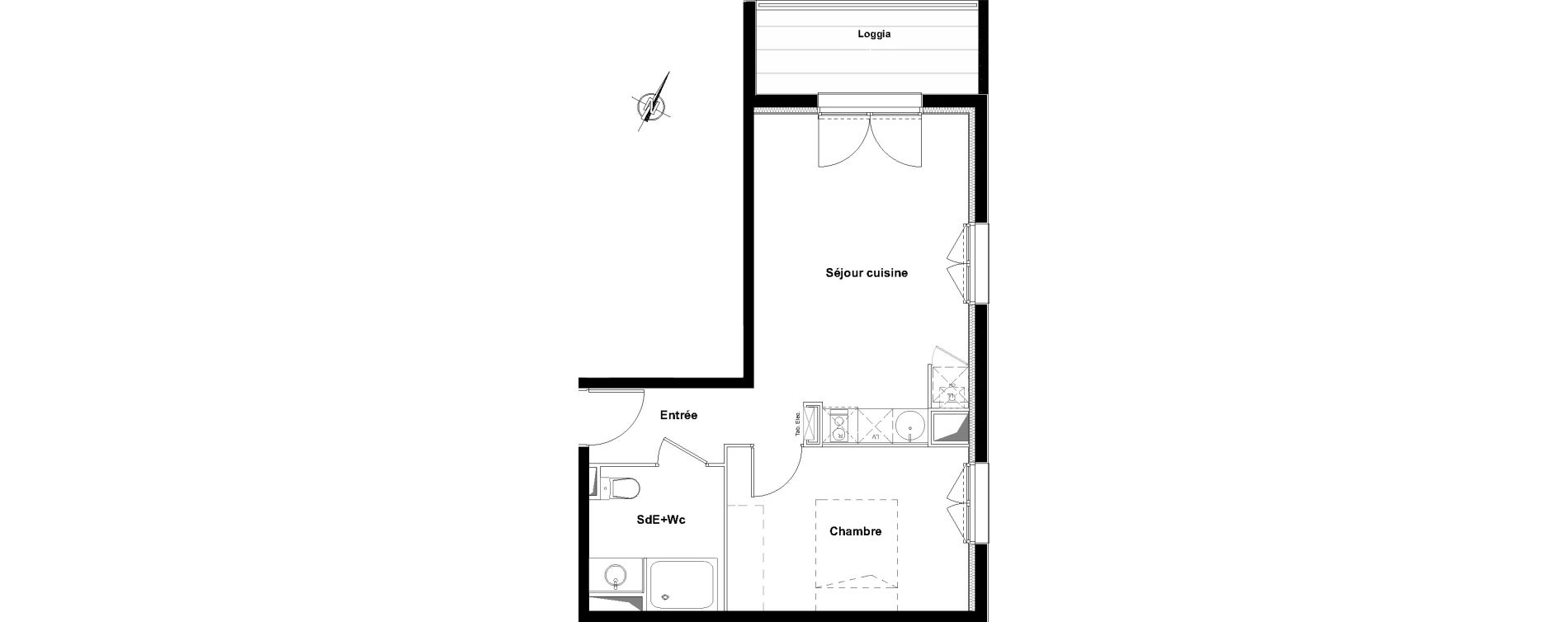 Appartement T2 de 40,04 m2 &agrave; Toulouse Ch&acirc;teau de l hers