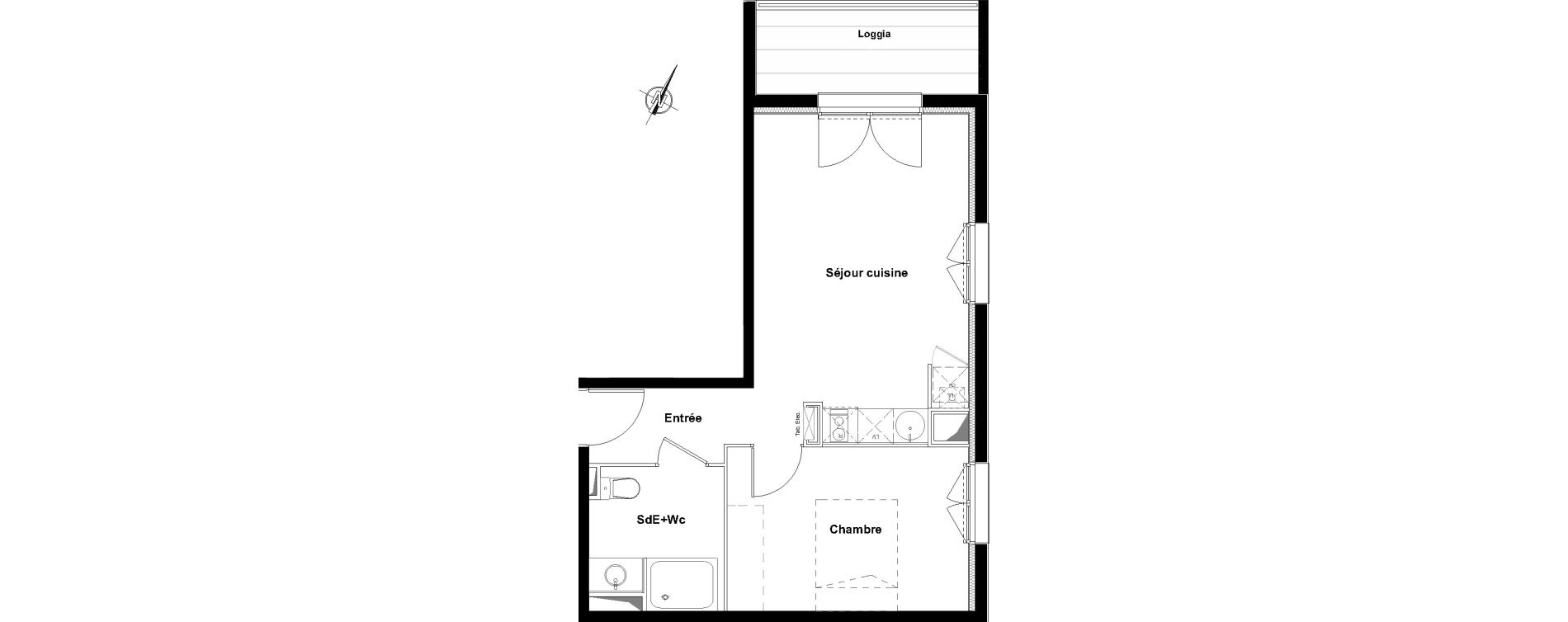 Appartement T2 de 40,04 m2 &agrave; Toulouse Ch&acirc;teau de l hers