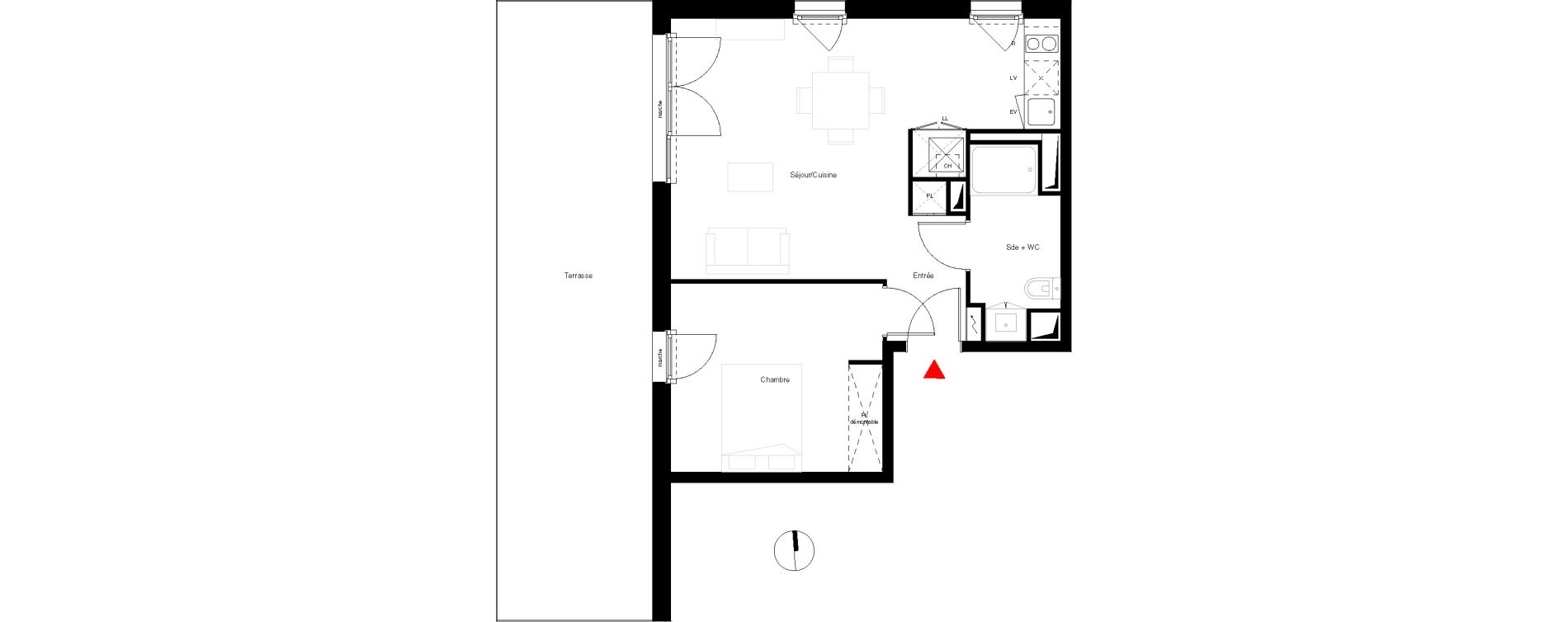 Appartement T2 de 45,25 m2 &agrave; Toulouse Trois cocus