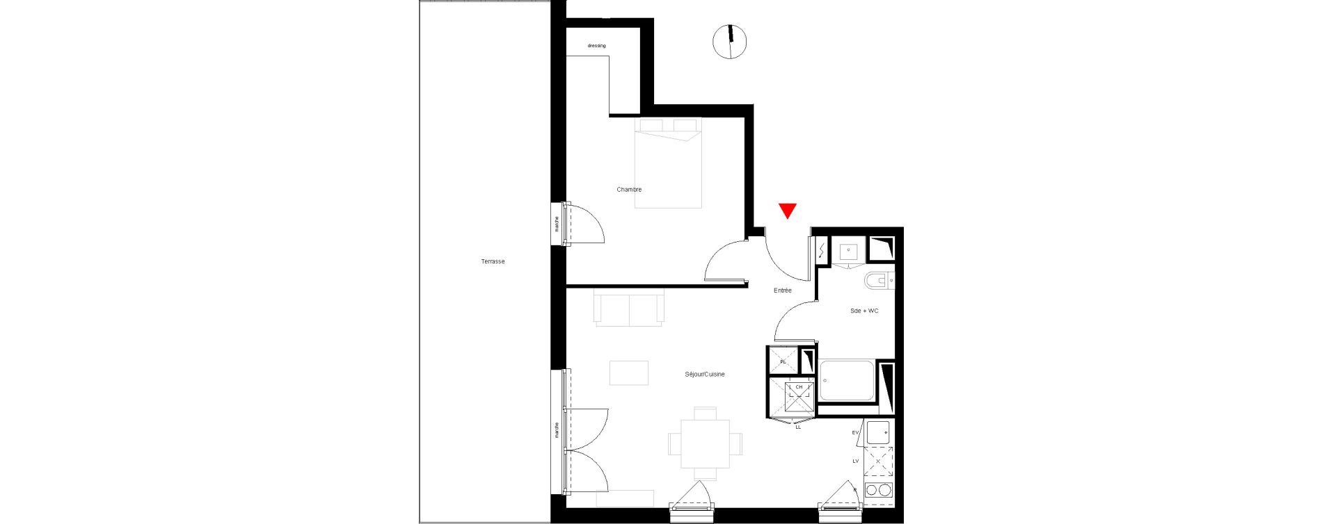 Appartement T2 de 48,68 m2 &agrave; Toulouse Trois cocus