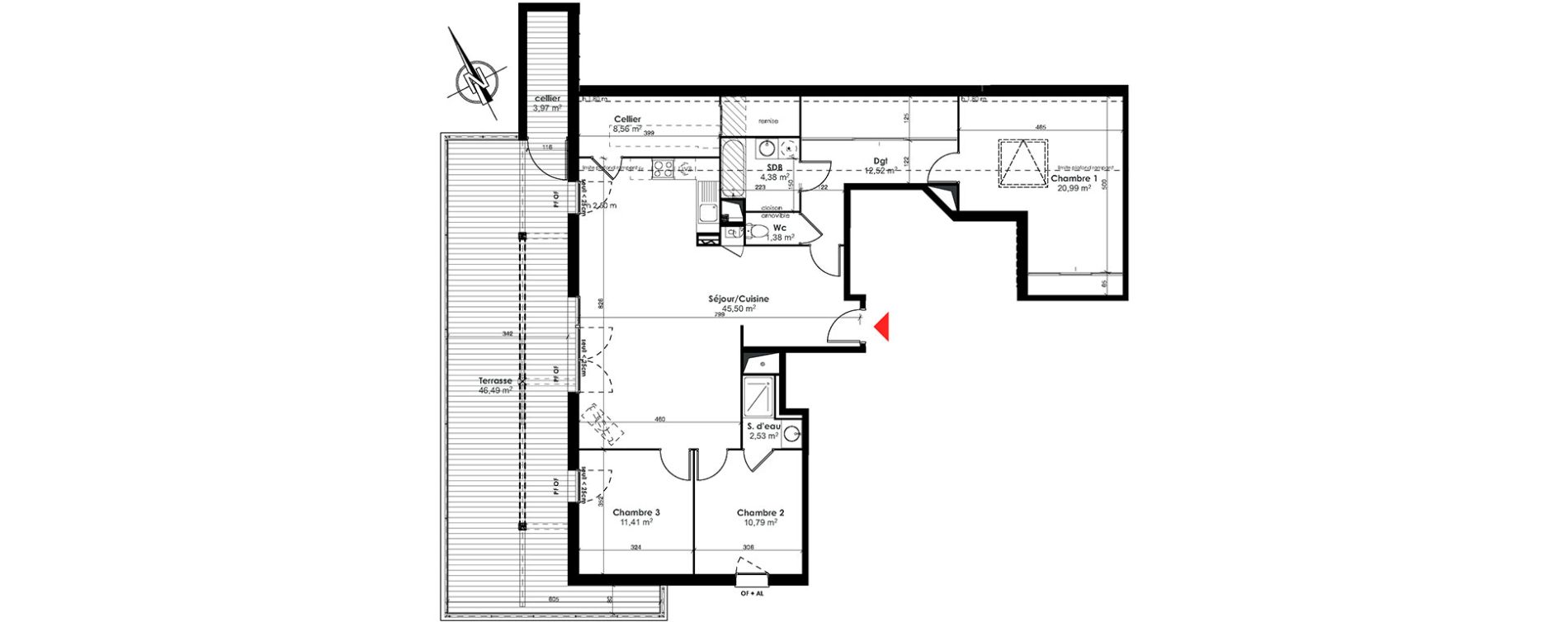 Appartement T4 de 118,06 m2 &agrave; Toulouse Ch&acirc;teau de l hers