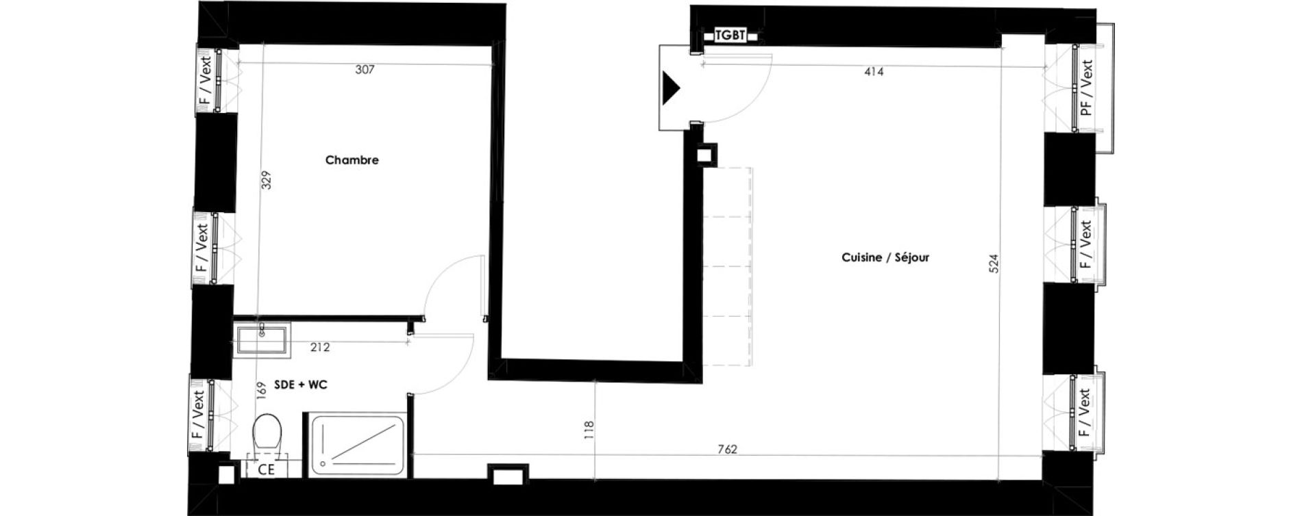 Appartement T2 de 40,50 m2 &agrave; Toulouse Dix avril