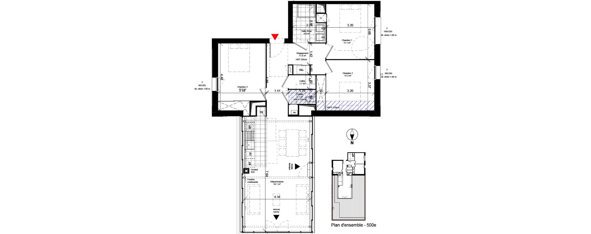 Appartement T4 de 93,40 m2 &agrave; Toulouse Ramassiers