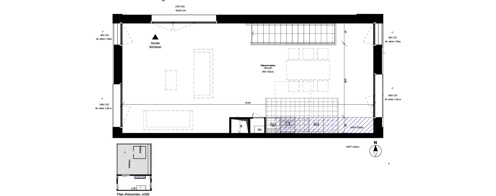 Duplex T4 de 89,20 m2 &agrave; Toulouse Ramassiers