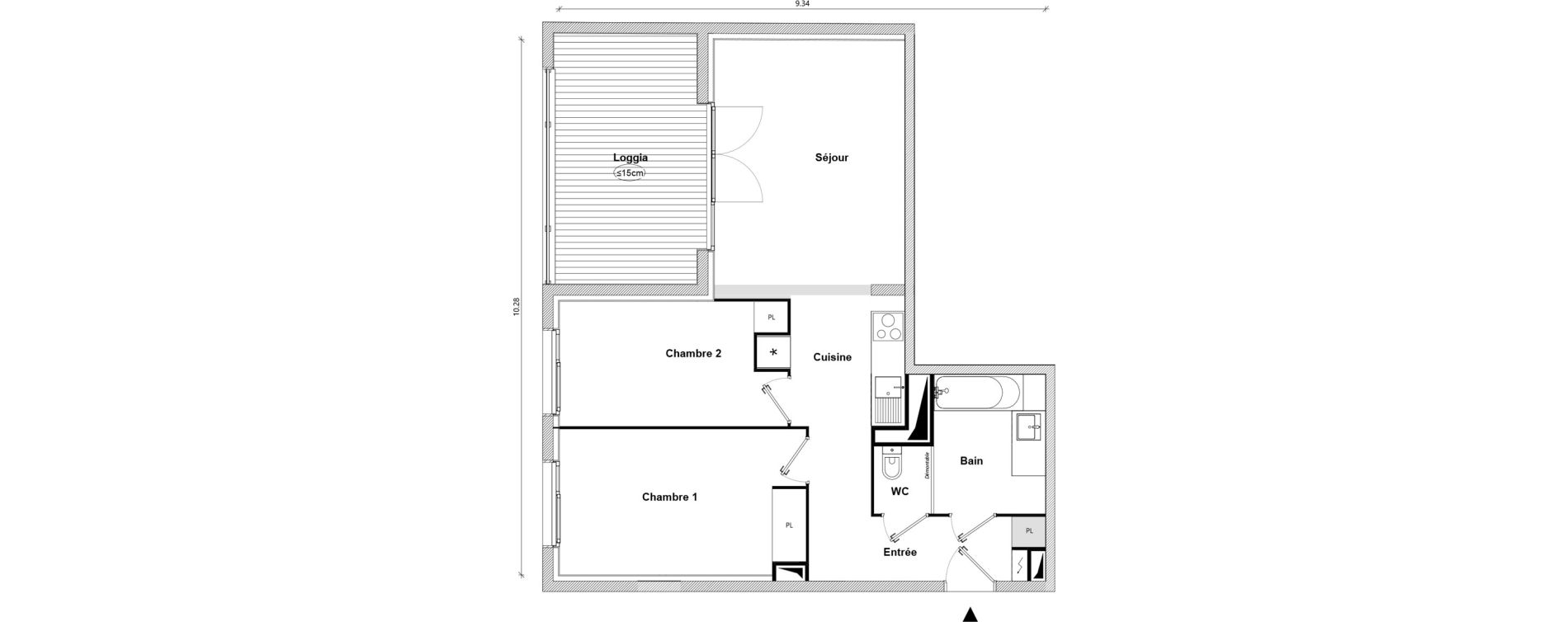 Appartement T3 de 61,51 m2 &agrave; Toulouse Empalot