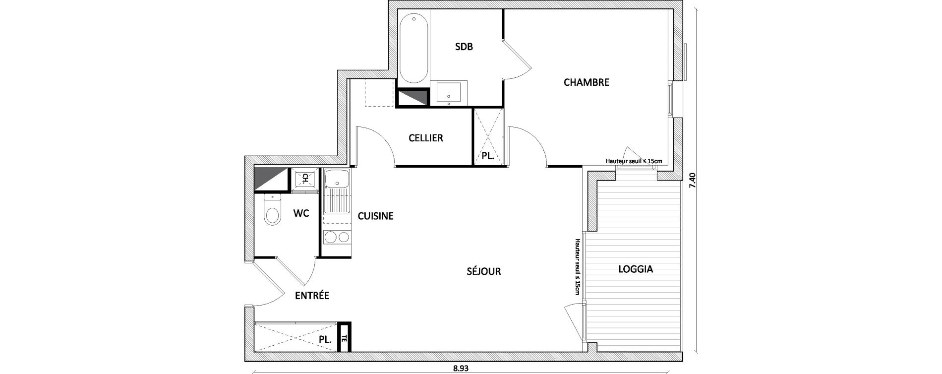 Appartement T2 de 48,30 m2 &agrave; Toulouse Barriere de paris