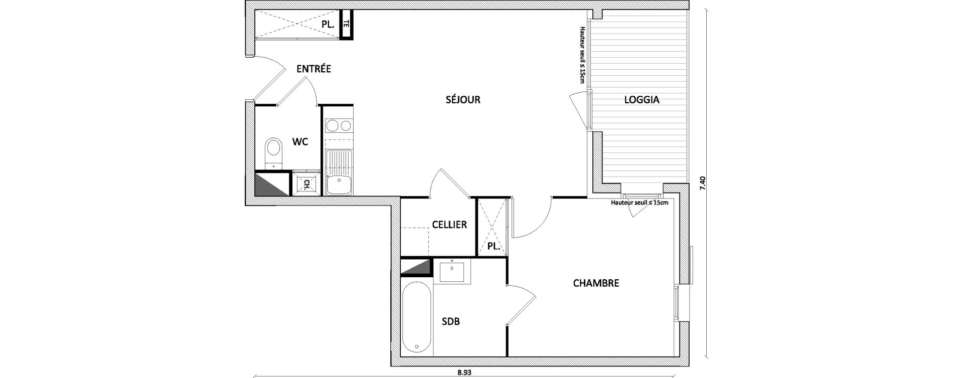 Appartement T2 de 46,40 m2 &agrave; Toulouse Barriere de paris