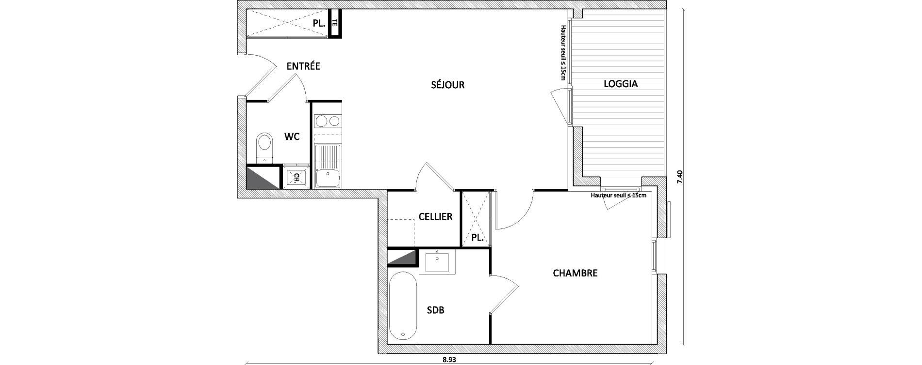 Appartement T2 de 46,40 m2 &agrave; Toulouse Barriere de paris