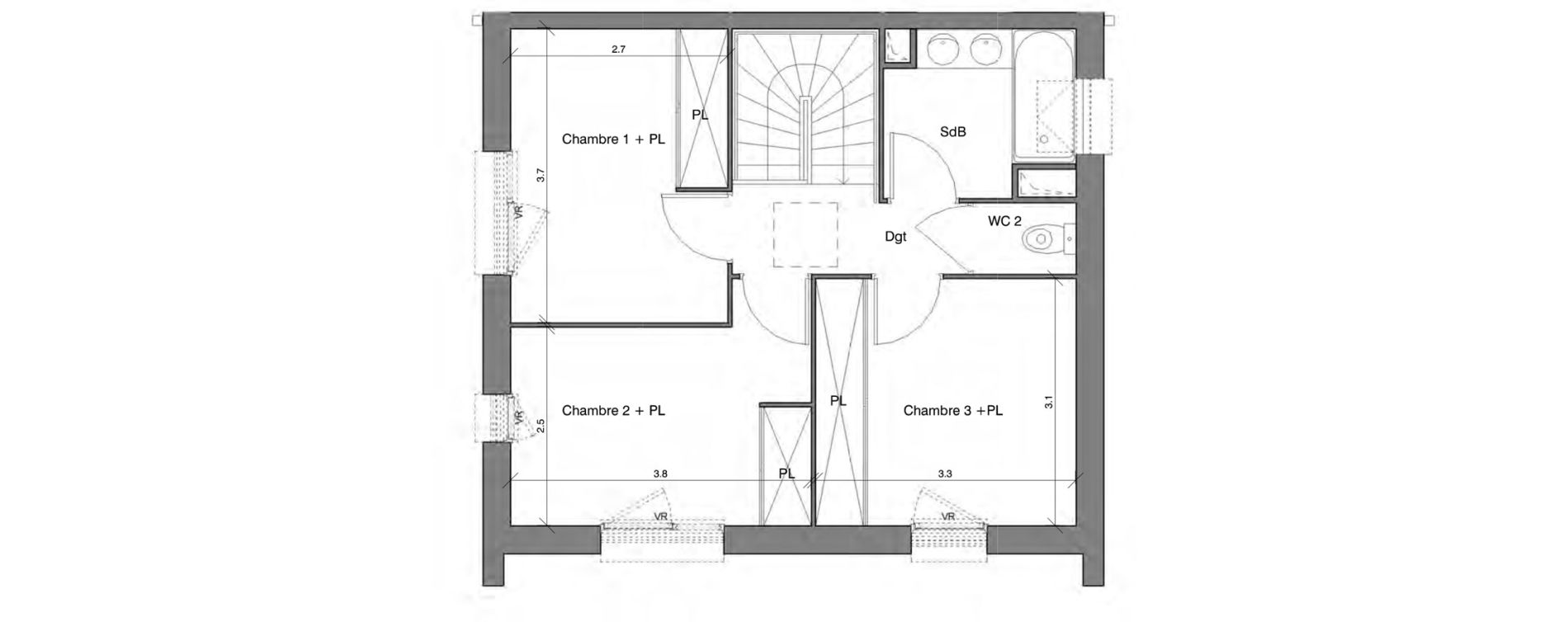 Duplex T4 de 79,29 m2 &agrave; Toulouse Lardenne