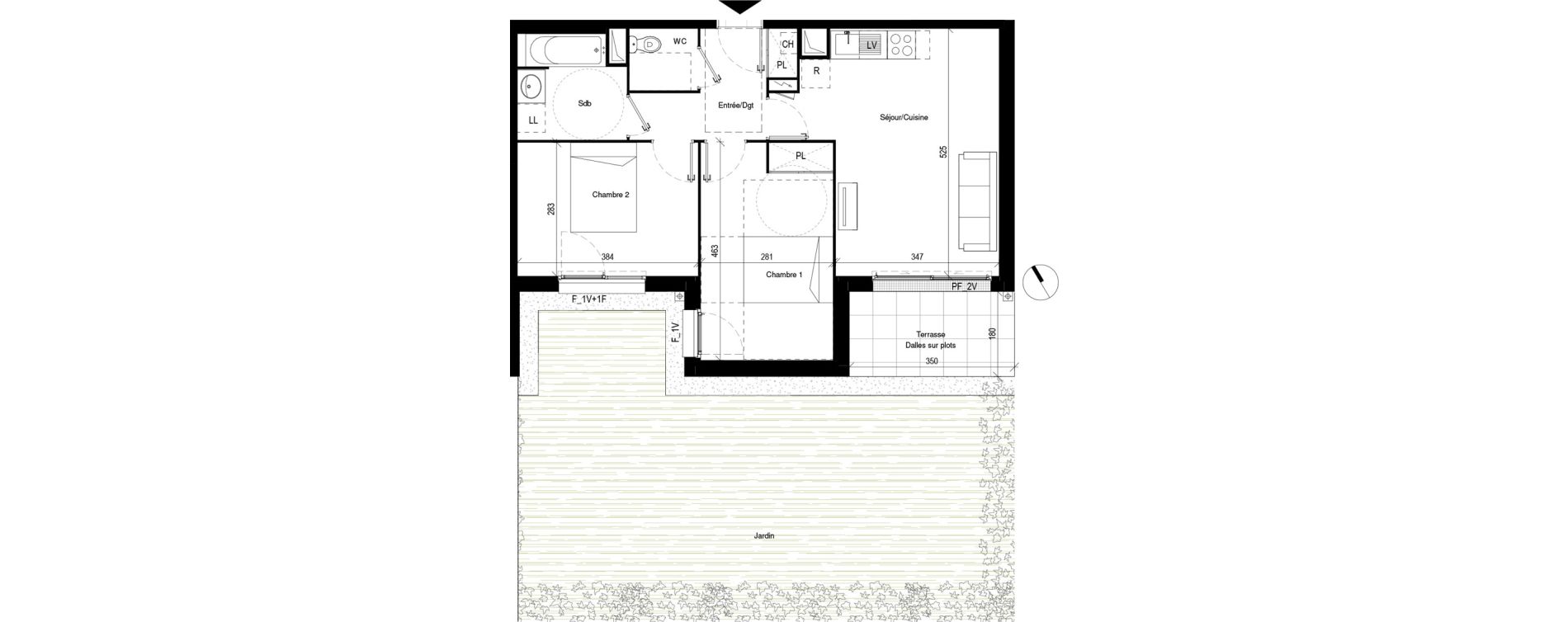 Appartement T3 de 56,45 m2 &agrave; Toulouse Les pradettes