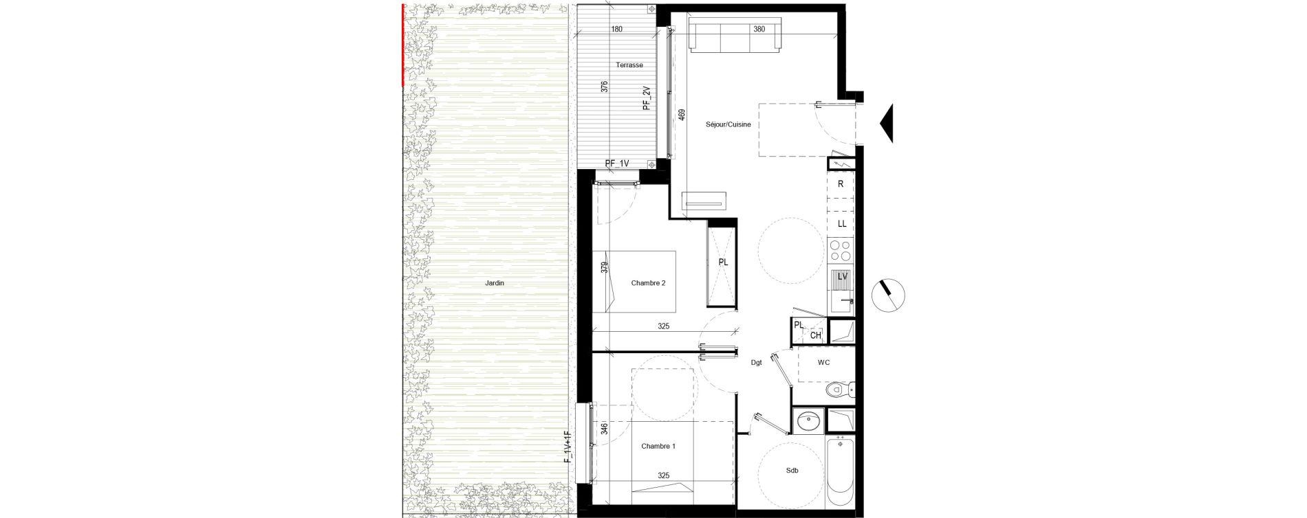 Appartement T3 de 57,65 m2 &agrave; Toulouse Les pradettes