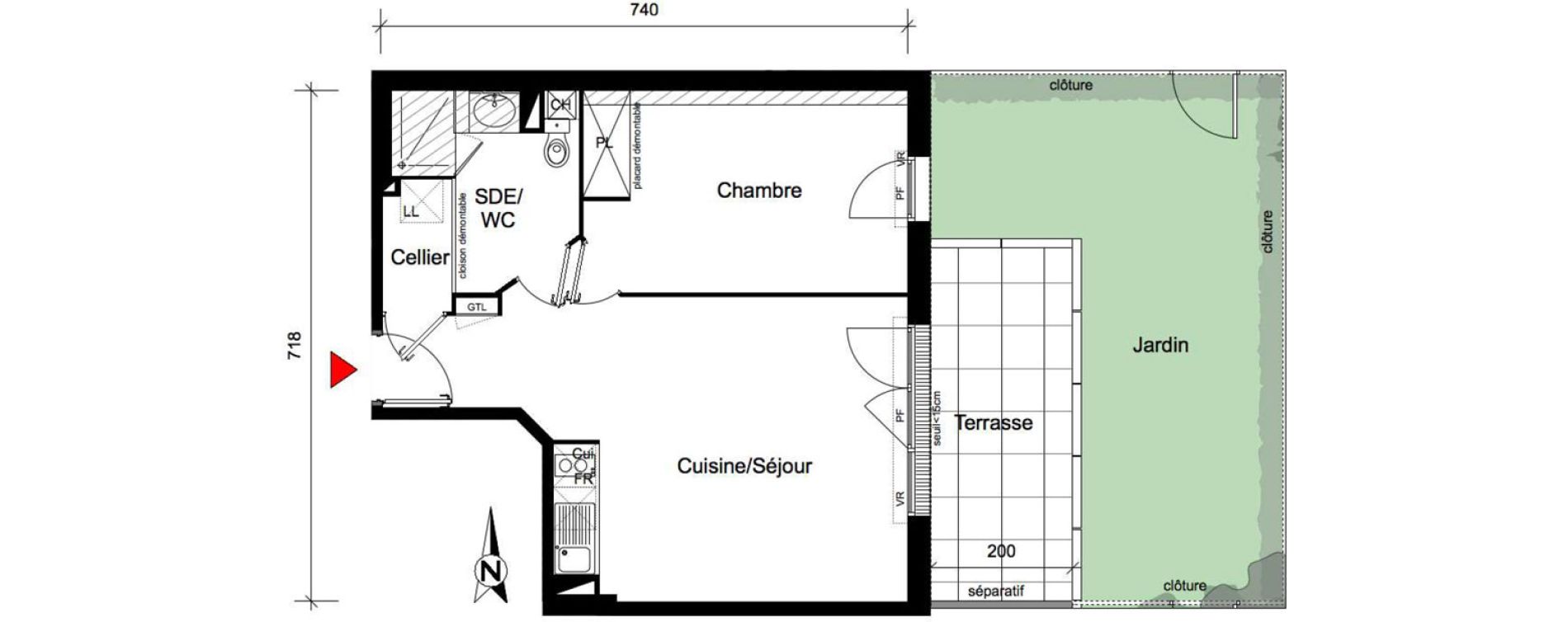Appartement T2 de 45,00 m2 &agrave; Toulouse Ch&acirc;teau de l hers