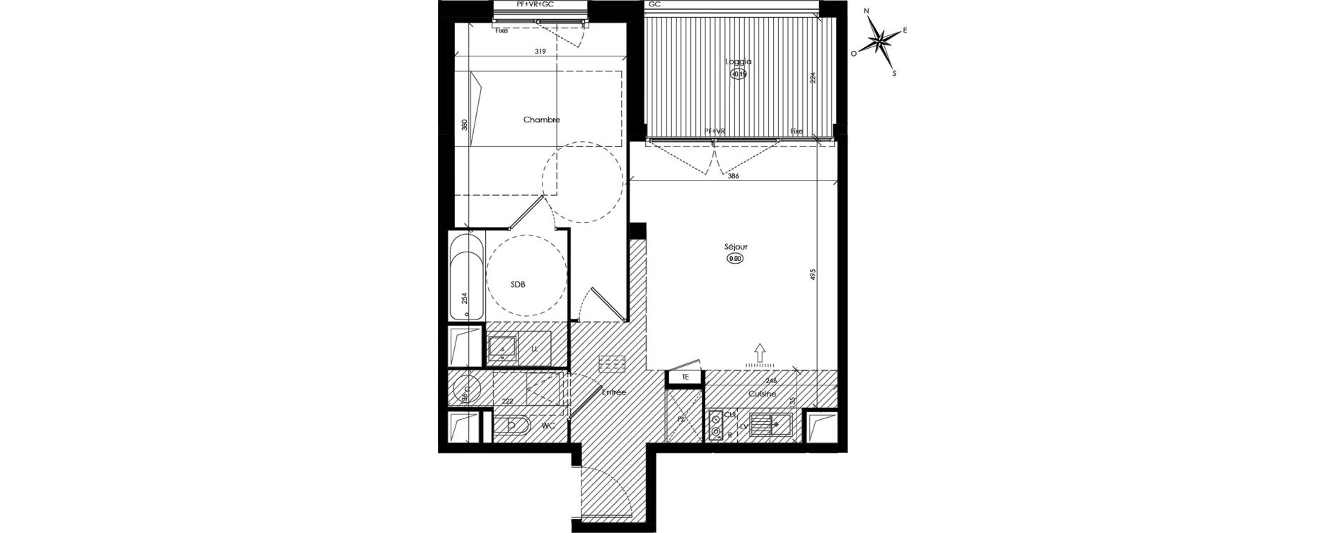 Appartement T2 de 46,47 m2 &agrave; Toulouse Saint-cyprien