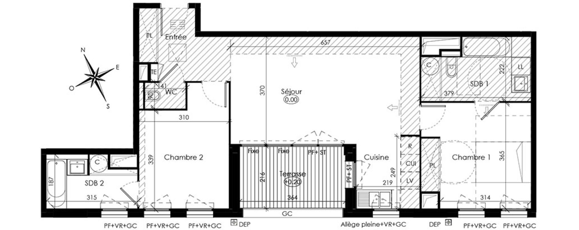 Appartement T3 de 75,66 m2 &agrave; Toulouse Saint-cyprien