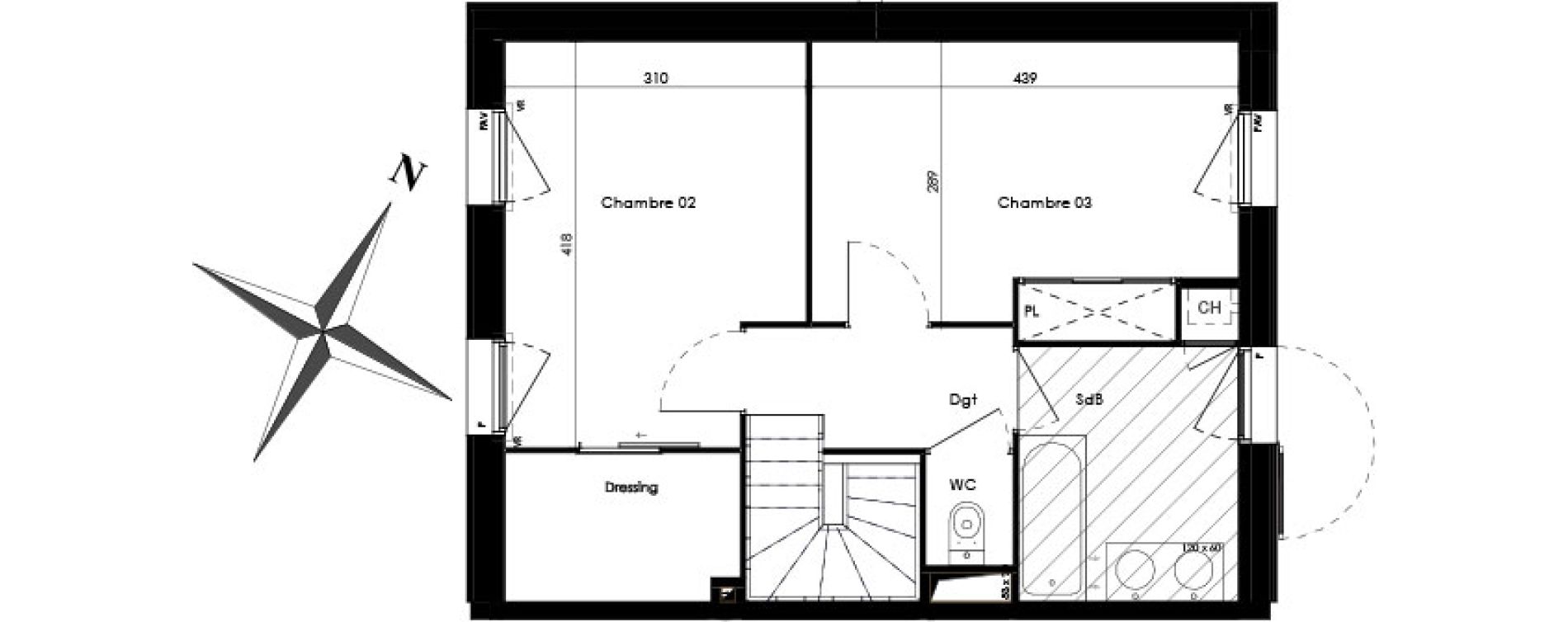 Maison T4 de 78,20 m2 &agrave; Toulouse Lardenne