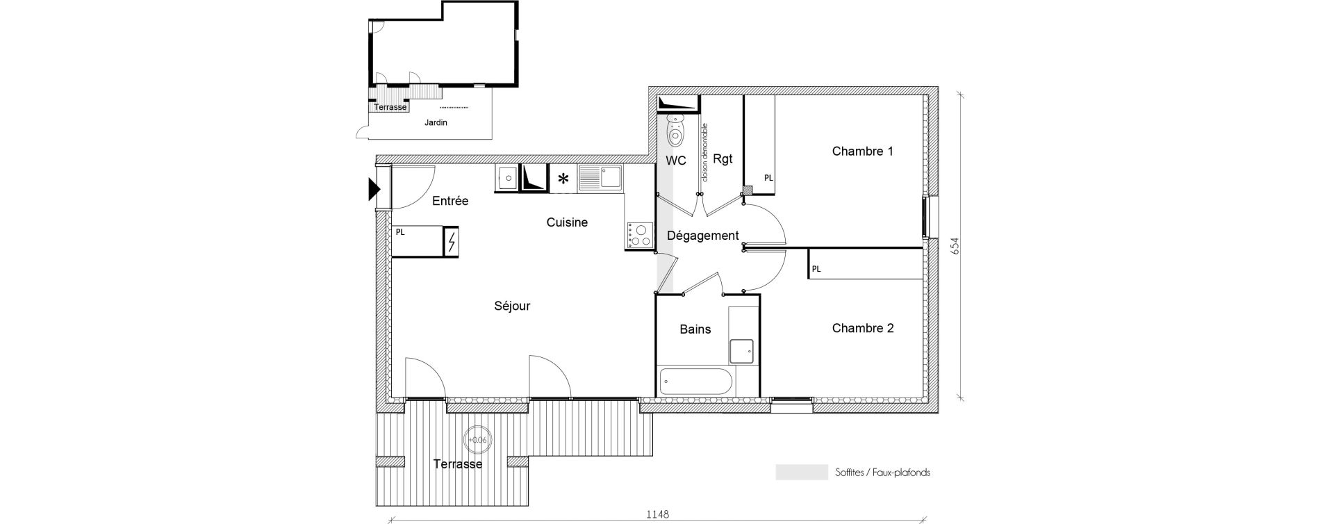 Appartement T3 de 64,25 m2 &agrave; Toulouse Barriere de paris