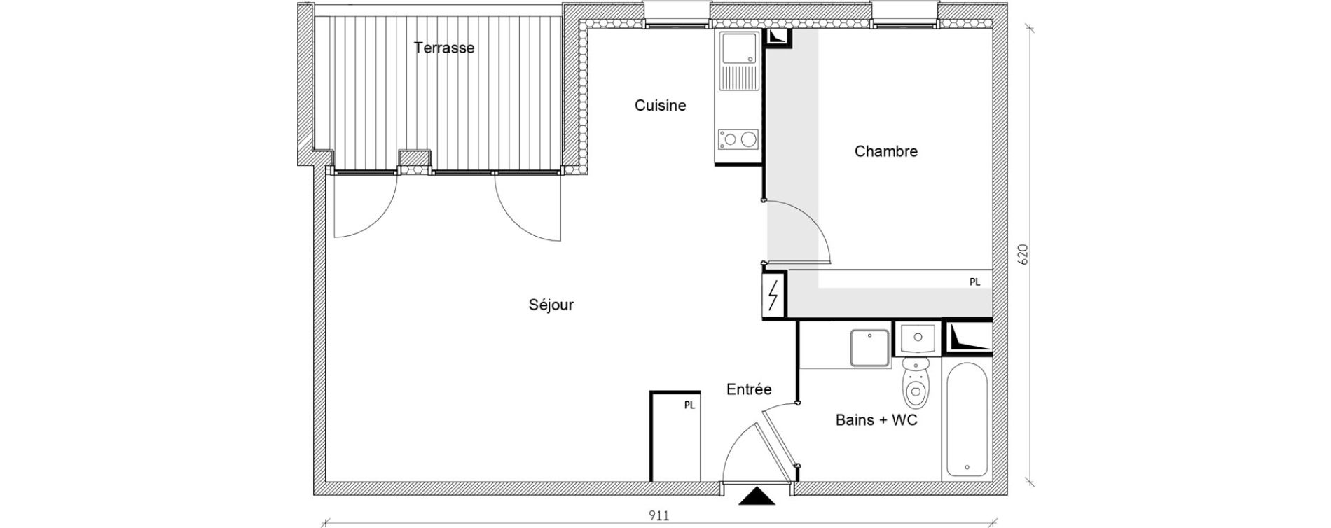 Appartement T2 de 48,07 m2 &agrave; Toulouse Barriere de paris