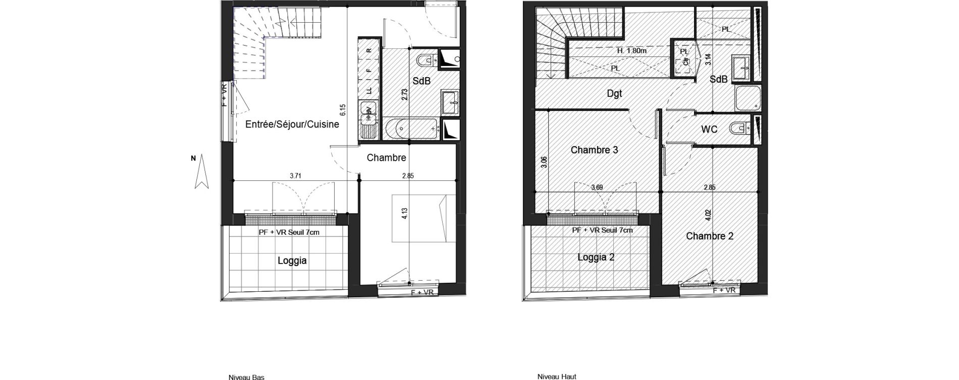 Appartement T4 de 79,61 m2 &agrave; Toulouse Croix daurade