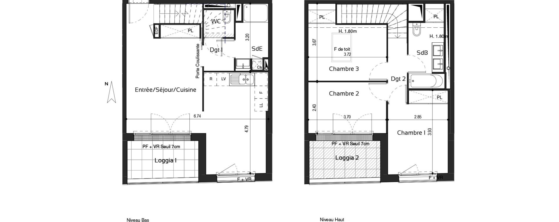 Appartement T4 de 79,32 m2 &agrave; Toulouse Croix daurade