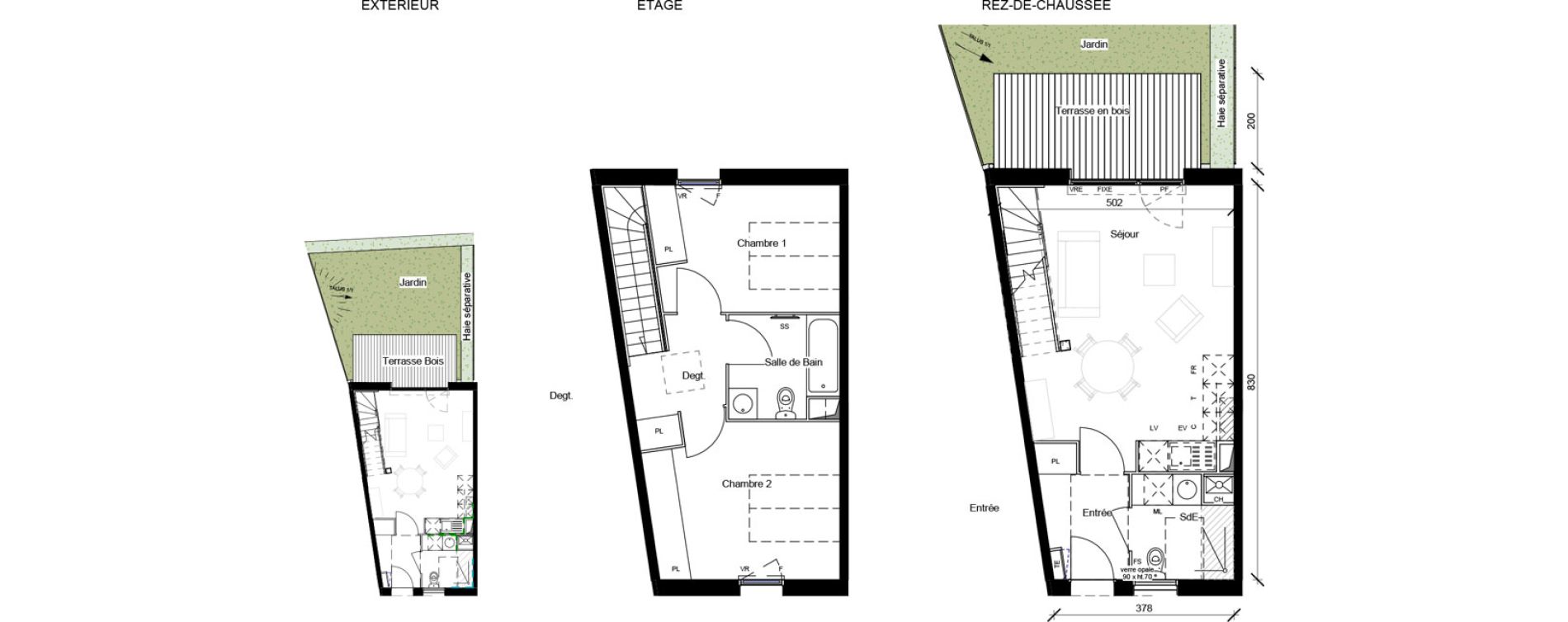 Maison T3 de 66,44 m2 &agrave; Toulouse Gramont