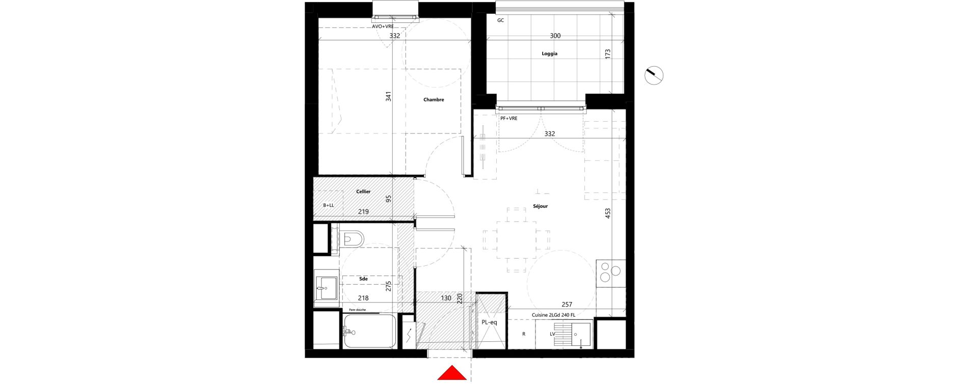 Appartement T2 de 39,60 m2 &agrave; Toulouse Louis plana