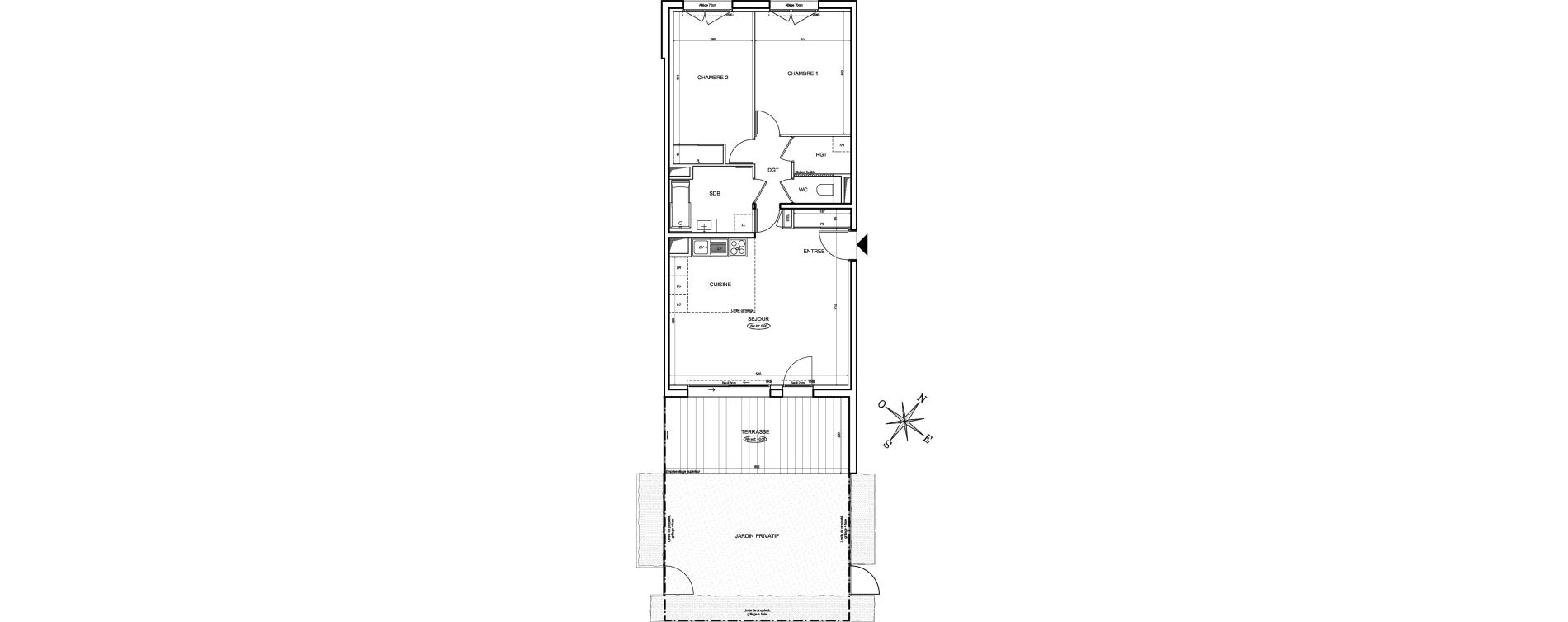 Appartement T3 de 67,90 m2 &agrave; Toulouse Guillaumet